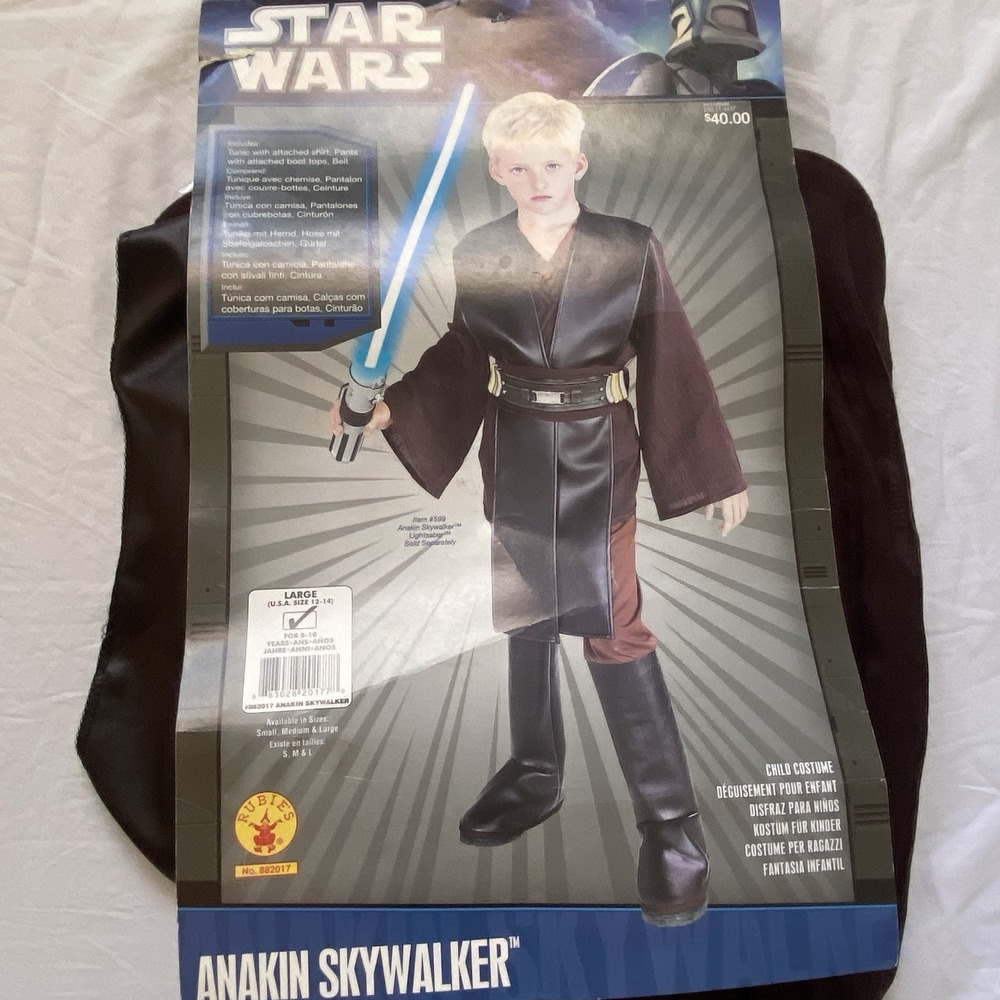 Boys Sz Large Star Wars Anakin Skywalker Jedi Halloween Costume New Unopened VTG